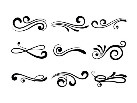 Hand drawn frames and banners. Classic calligraphy swirls, swashes, floral motifs. Good for greeting cards, wedding invitations, restaurant menu, royal certificates and graphic design.
