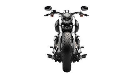 Black motorcycle on transparent background