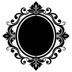 Ornamental frame silhouette vector illustration