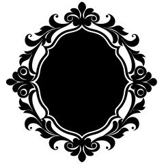 Ornamental frame silhouette vector illustration