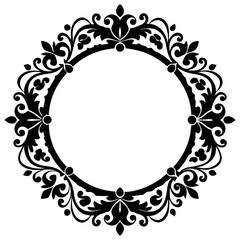 Ornamental frame silhouette vector illustration