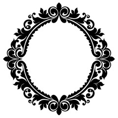 Ornamental frame silhouette vector illustration