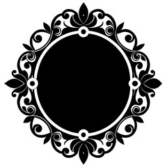 Ornamental frame silhouette vector illustration