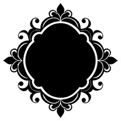 Ornamental frame silhouette vector illustration