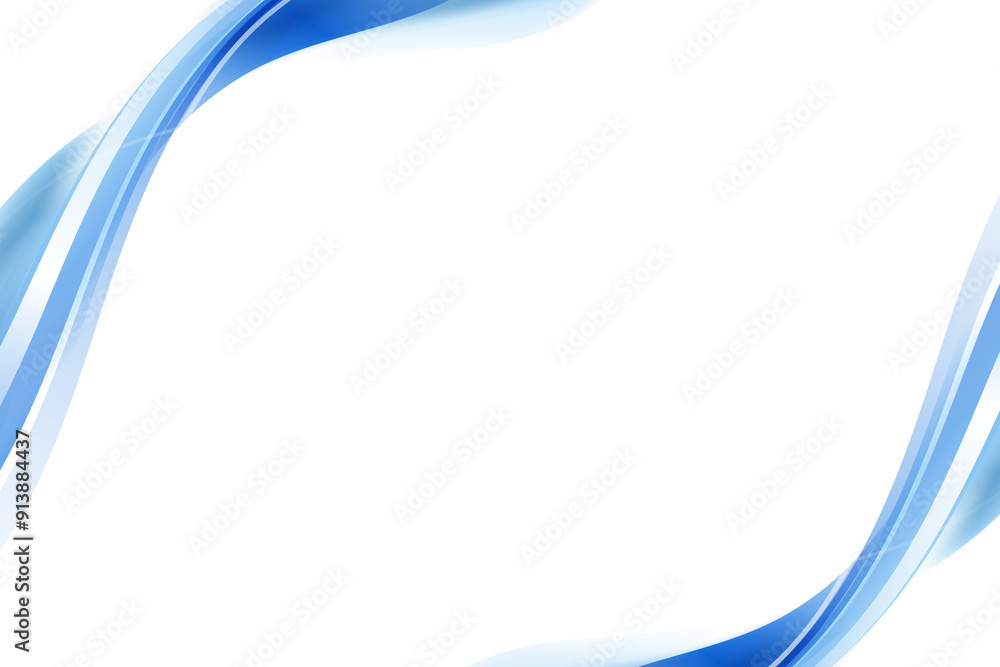 Poster blue curve frame template design element
