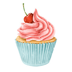 Hand drawn cupcake design element