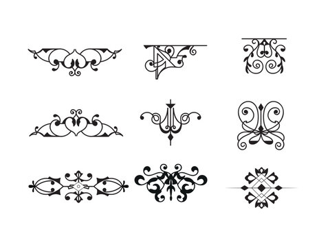 Hand drawn frames and banners. Classic calligraphy swirls, swashes, floral motifs. Good for greeting cards, wedding invitations, restaurant menu, royal certificates and graphic design.