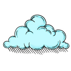 Sky blue cloud sticker overlay design element