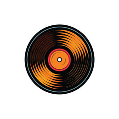 Retro vinyl record concept logo