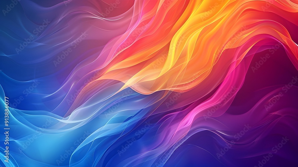 Poster vibrant abstract gradient frame with smooth transitions ideal for tech designs and creative backgrou