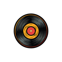 Retro vinyl record concept logo