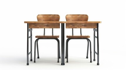 Modern wooden table with two sturdy chairs, perfect for homes, cafes, or offices. Ideal for collaboration and casual gatherings.