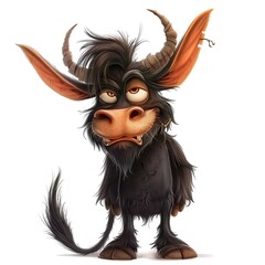 Donkey devil fantasy animal cartoon isolated whitebackground 16:9