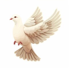 Fototapeta premium Dove Time element animal cartoon isolated whitebackground 16:9