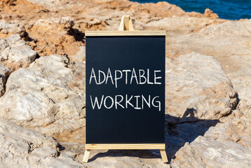 Adaptable working symbol. Concept words Adaptable working on beautiful yellow blackboard. Beautiful...