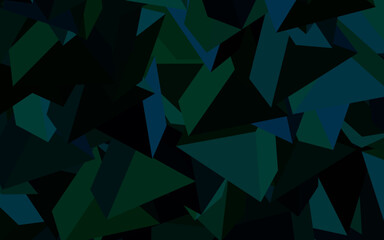 Fototapeta premium Dark Blue, Green vector backdrop with lines, triangles.