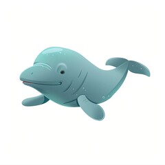 Fototapeta premium Dugong Time element animal cartoon isolated whitebackground 16:9