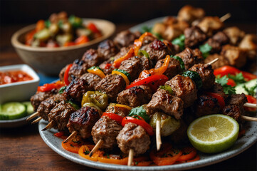 Mouthwatering Turkish Cag kebab: horizontally stacked marinated rotating lamb kebab
