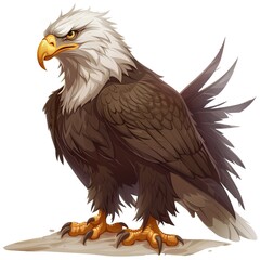 Fototapeta premium Eagle assassin fantasy animal cartoon isolated whitebackground 16:9