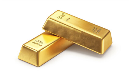 gold bars clipart, investment element, realistic illustration, shiny finish, isolated on white background