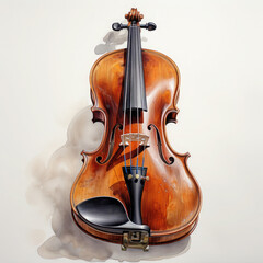 Fototapeta premium Watercolor Violin, clipart Illustration, Generative Ai