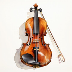 Fototapeta premium Watercolor Violin, clipart Illustration, Generative Ai