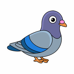 Pigeon bird cartoon vector art illustration