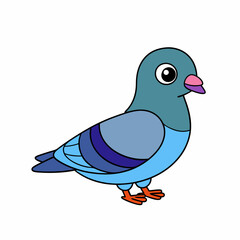 Pigeon bird cartoon vector art illustration