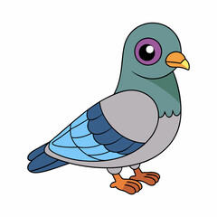 Pigeon bird cartoon vector art illustration