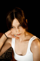 Obraz premium girl posing for the camera with long hair