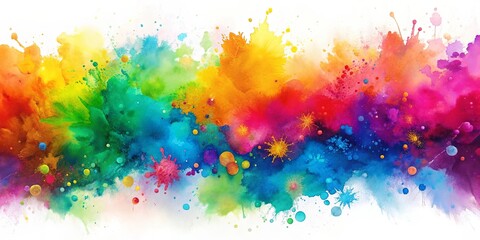 Fototapeta premium Abstract watercolor background with vibrant splashes of ink , watercolor, splash, ink, colorful, artistic, paint
