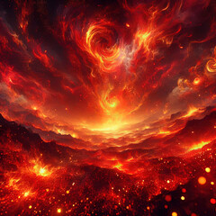 Fototapeta premium Captivating Inferno Spectacle - Explore the Power of the Wild Flame!