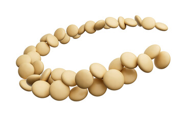 Sponge biscuit or cookies on white background 3d illustration
