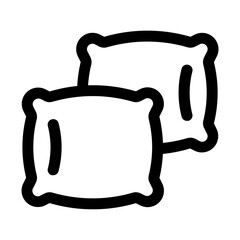 Pillows Line Icon. Single icon, line vector icon
