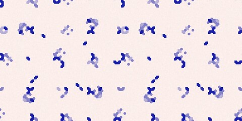 Faded electric blue glitch geo washed effect seamless border. Indigo dye grungy blotched distress abstract ribbon texture repeat. 