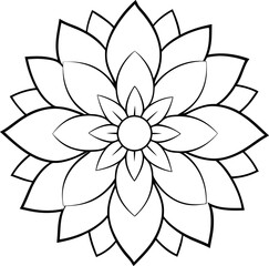 liner art mandala flower vector style