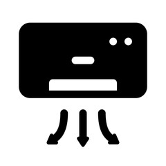 Air Conditioner Glyph Icon. Single icon, glyph vector icon