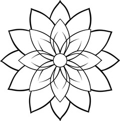 Fototapeta premium liner art mandala flower vector style