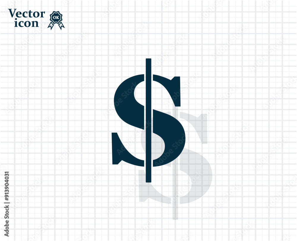 Poster dark colored vector icon with shadow on a light checkered background