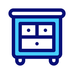Drawer Mixed Icon. Single icon, line and colored vector icon