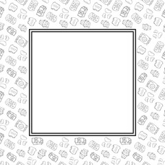 food and beverage frame in doodle style frame background