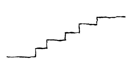 Black stairs png doodle drawing, transparent background