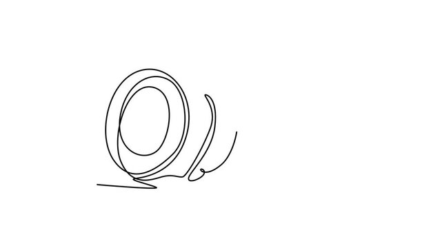 Animated self drawing of continuous line draw of whole healthy freshness organic turmeric for farming logo identity. Fresh flowering plant concept for vegetable icon. Full length single line animation
