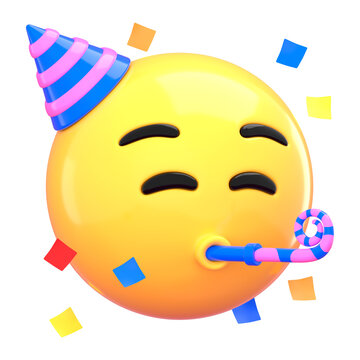 Naklejki PNG 3D party emoticon sticker, transparent background