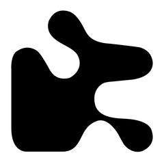 Obraz premium Black blob shape png business logo element sticker, transparent background