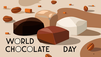 World chocolate day modern abstract poster 