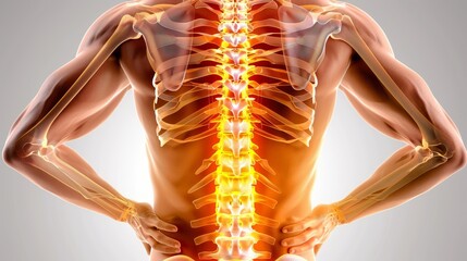 Portrait highlighting struggles of lumbar pain, emphasizing need for spinal health attention
