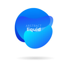 Blue liquid banner, social media bubble