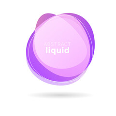 Liquid banner, liquid purple label, abstract background with circles