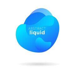 Blue liquid banner, social media bubble, cloud computing concept illustration